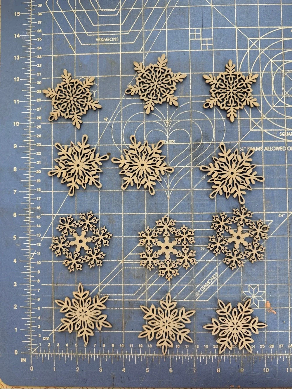 Unbranded Natural Wood Snowflake Wall Decor - Set of 15